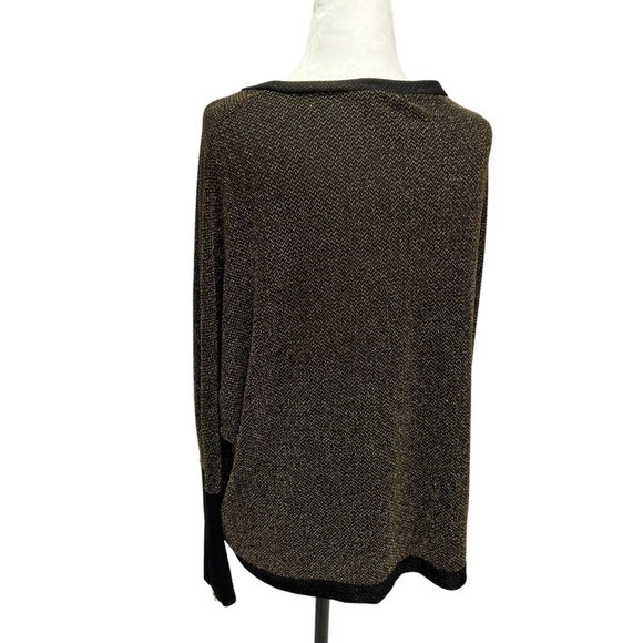 Frank Lyman Gold Metallic Batwing Top Zipper Cuffs Size S/M - Picture 10 of 11